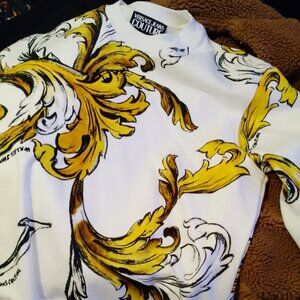 Versace jeans couture outline barocco white sweatshirt size s